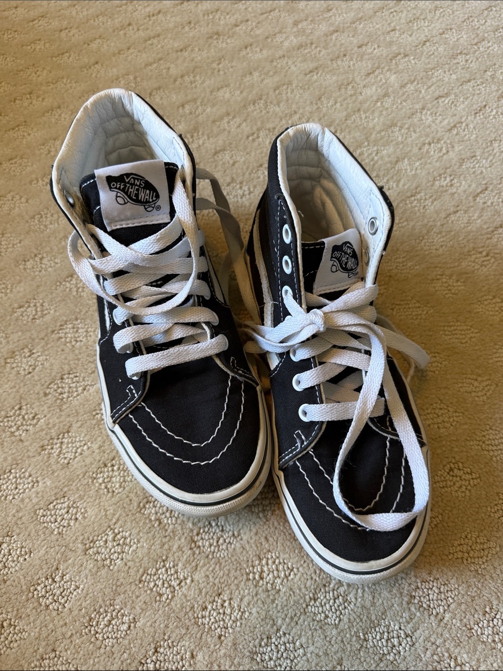 Vans Kids Black and White High-Top Sneakers
